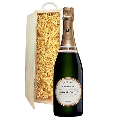 Laurent Perrier La Cuvee Champagne 75cl In Wooden Sliding Lid Gift Box